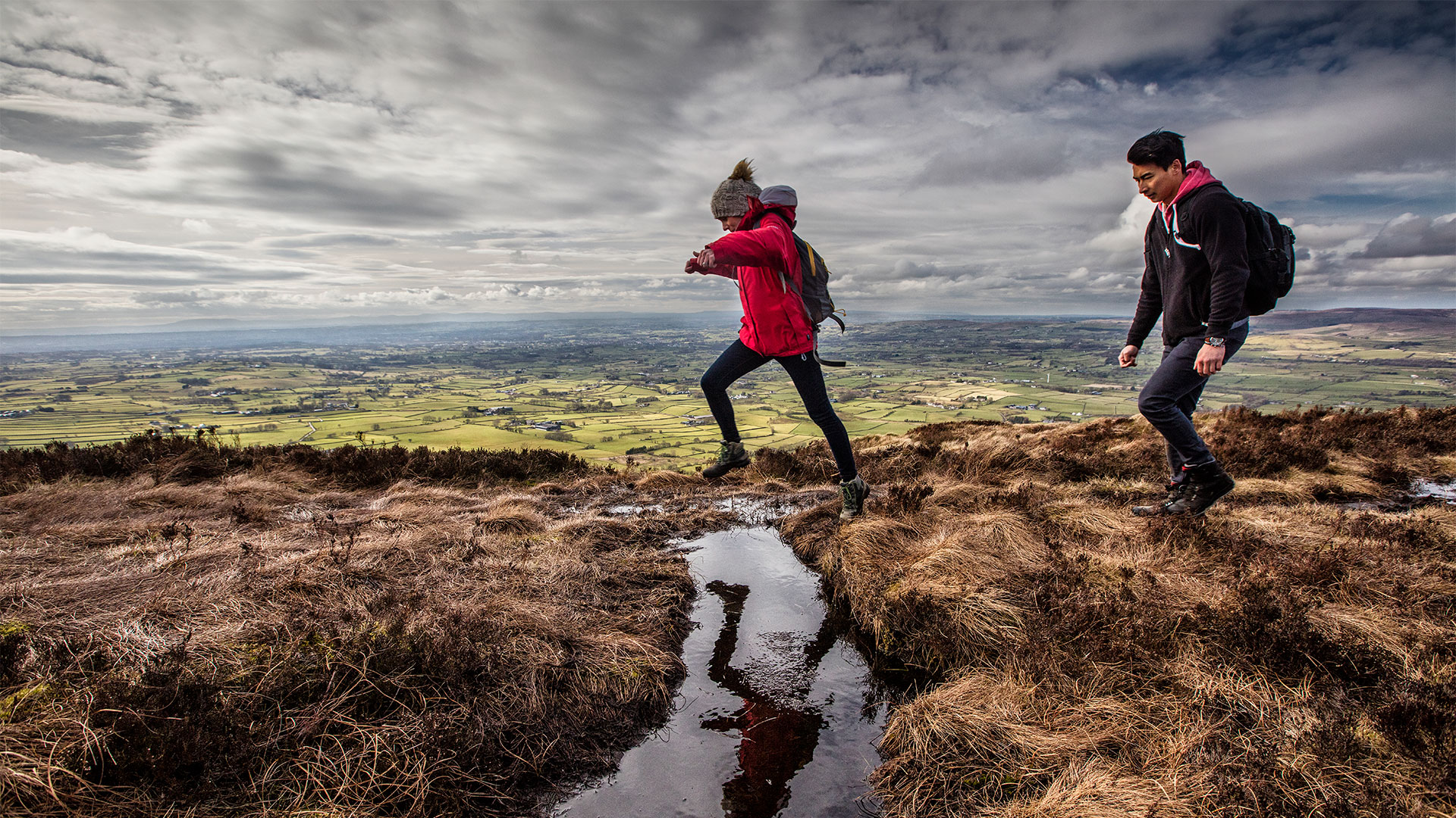 Poeple walking on Slemish